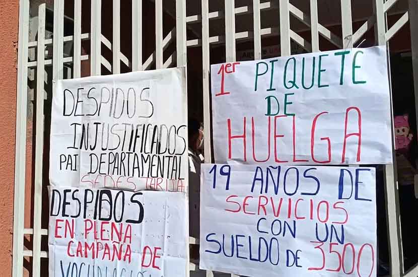 Funcionarias del PAI inician huelga de hambre en Tarija tras ser despedidas sin aviso previo